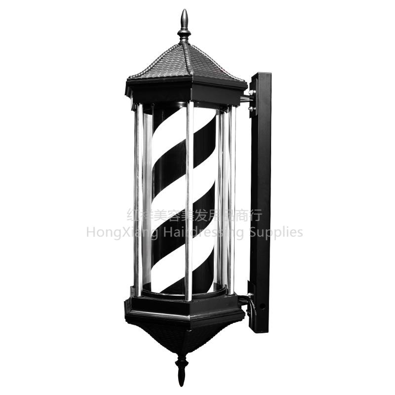 美发转灯理发店LED六角广告转灯壁挂复古发廊灯箱户外挂墙防水