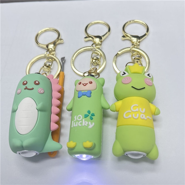 Rubber keychain with lamp