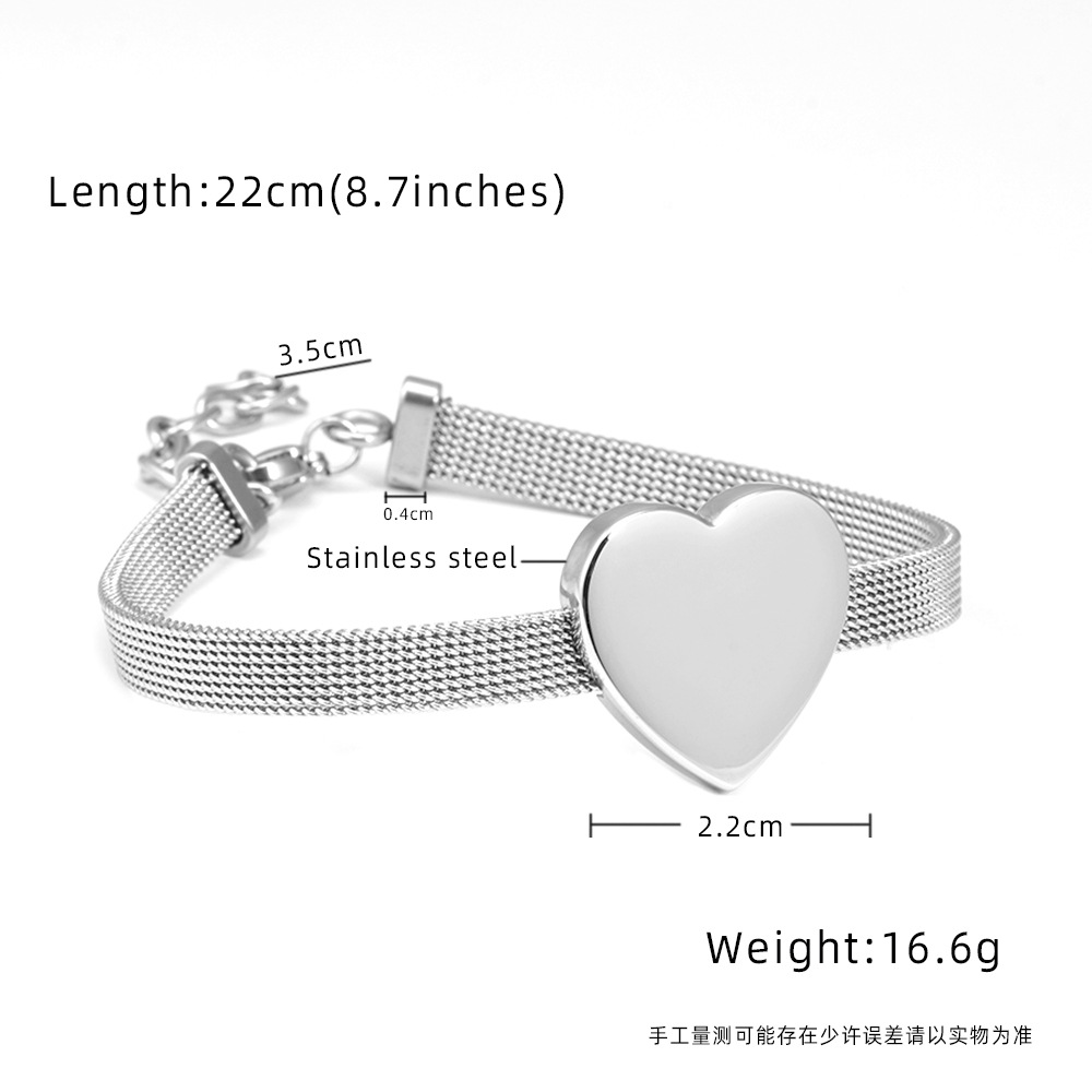 سوارات مصنوعة من الفولاذ المقاوم للصدأ على شكل قلب أوروبا والولايات المتحدة Item Picture