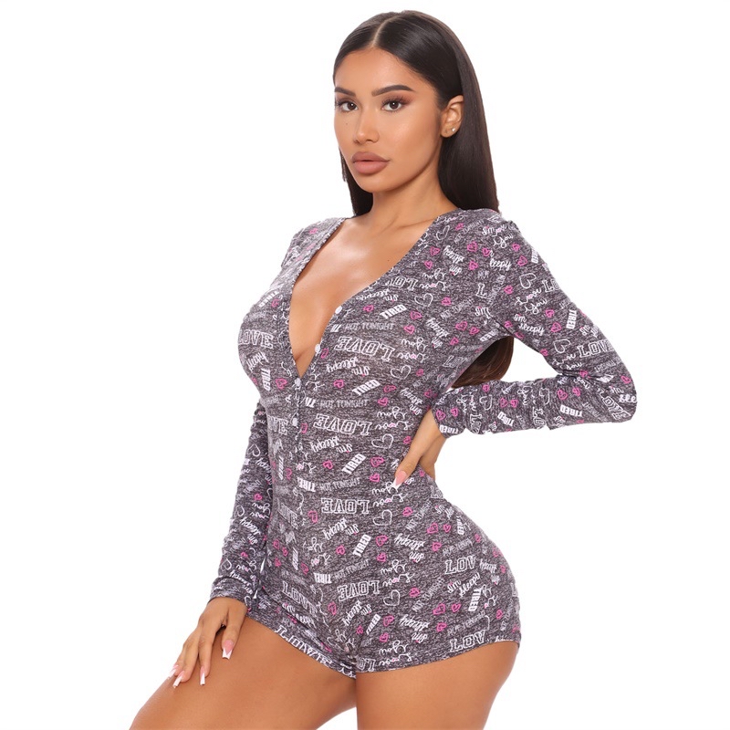 Export autumn and winter casual printed women's clothing, jumpsuits, pajamas and home wear to Europe and America Item Picture