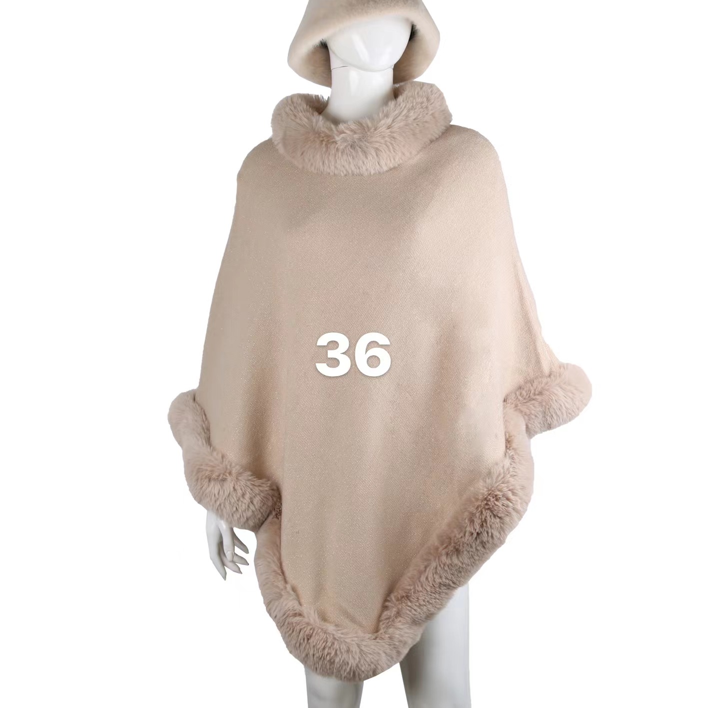 2023 Winter New European And American Women's Fur Cloak Shawl Scarf Imitation Rex Rabbit Hair Shawl Manufacturers Direct Sales details Picture