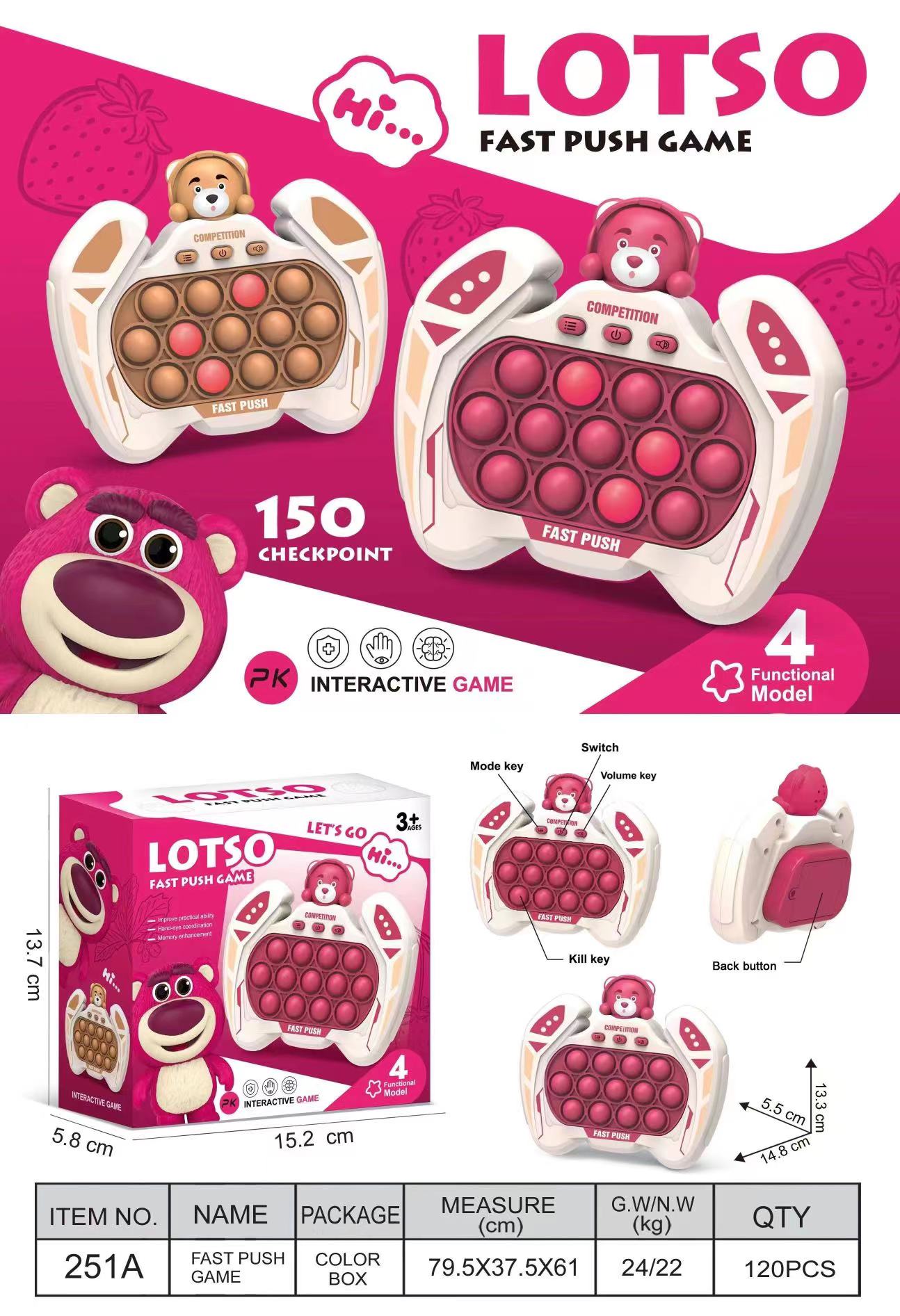 Douyin Rat Extermination Pioneer Bestseller Press Press Game Machine, Speed push Challenge, Whack-a-Mole Game machine, educational toy, parent-child interaction details Picture