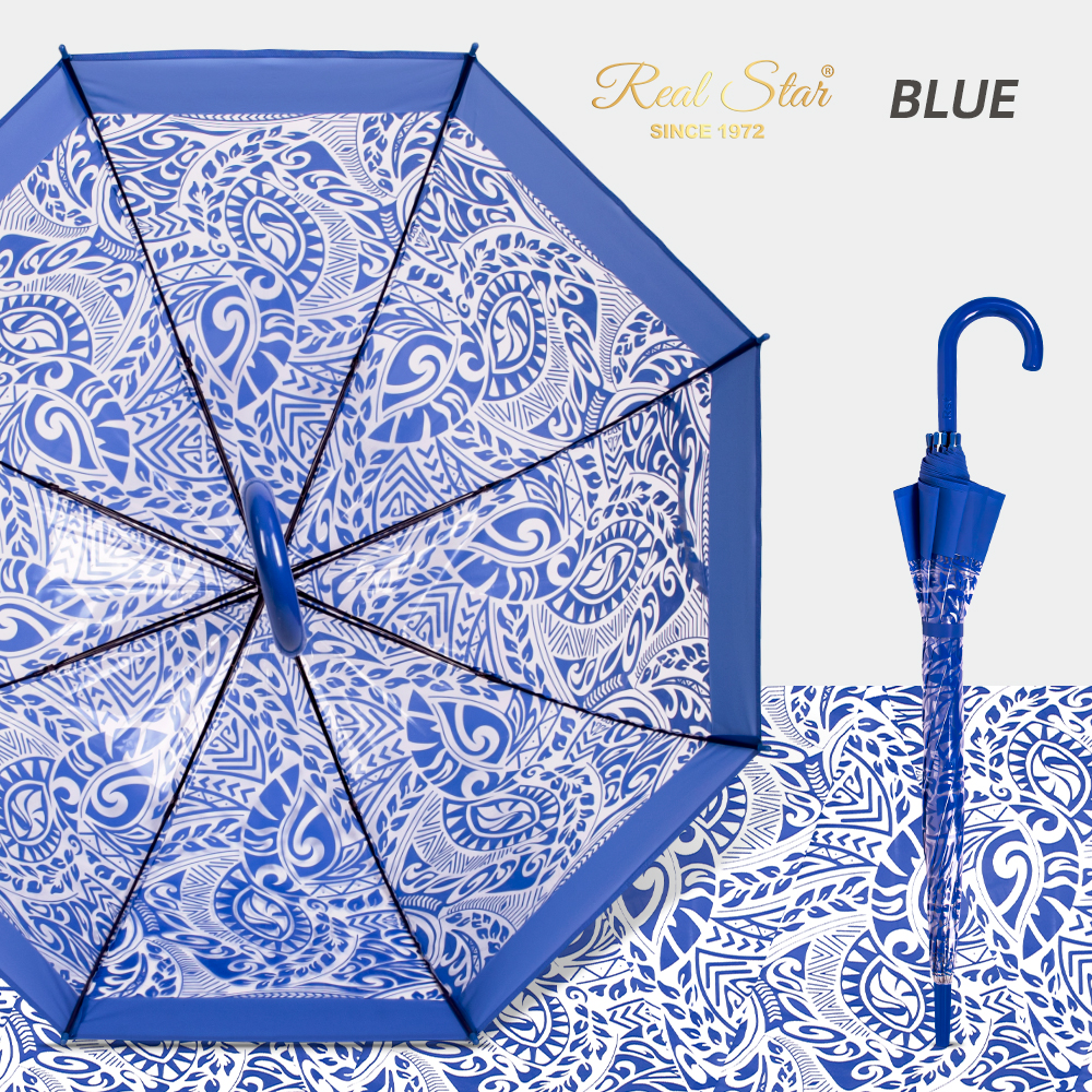 949A transparent foreign trade new semi-automatic cashew flower pattern umbrella export quality windproof transparent umbrella Specification drawing