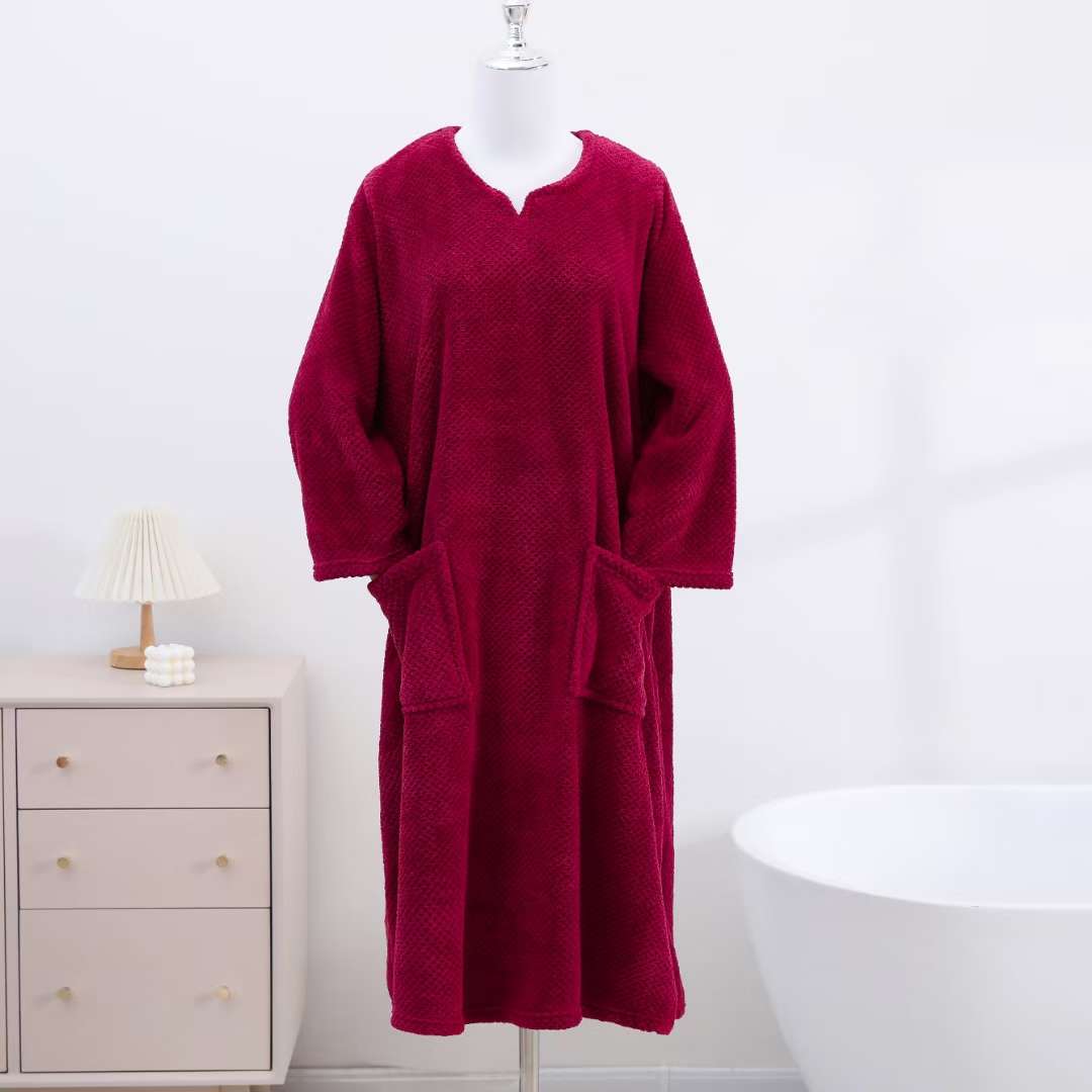 Yijia cotton and Needle Factory Direct sales coral fleece bath towels and adult bathrobes in mixed colors detail image 6