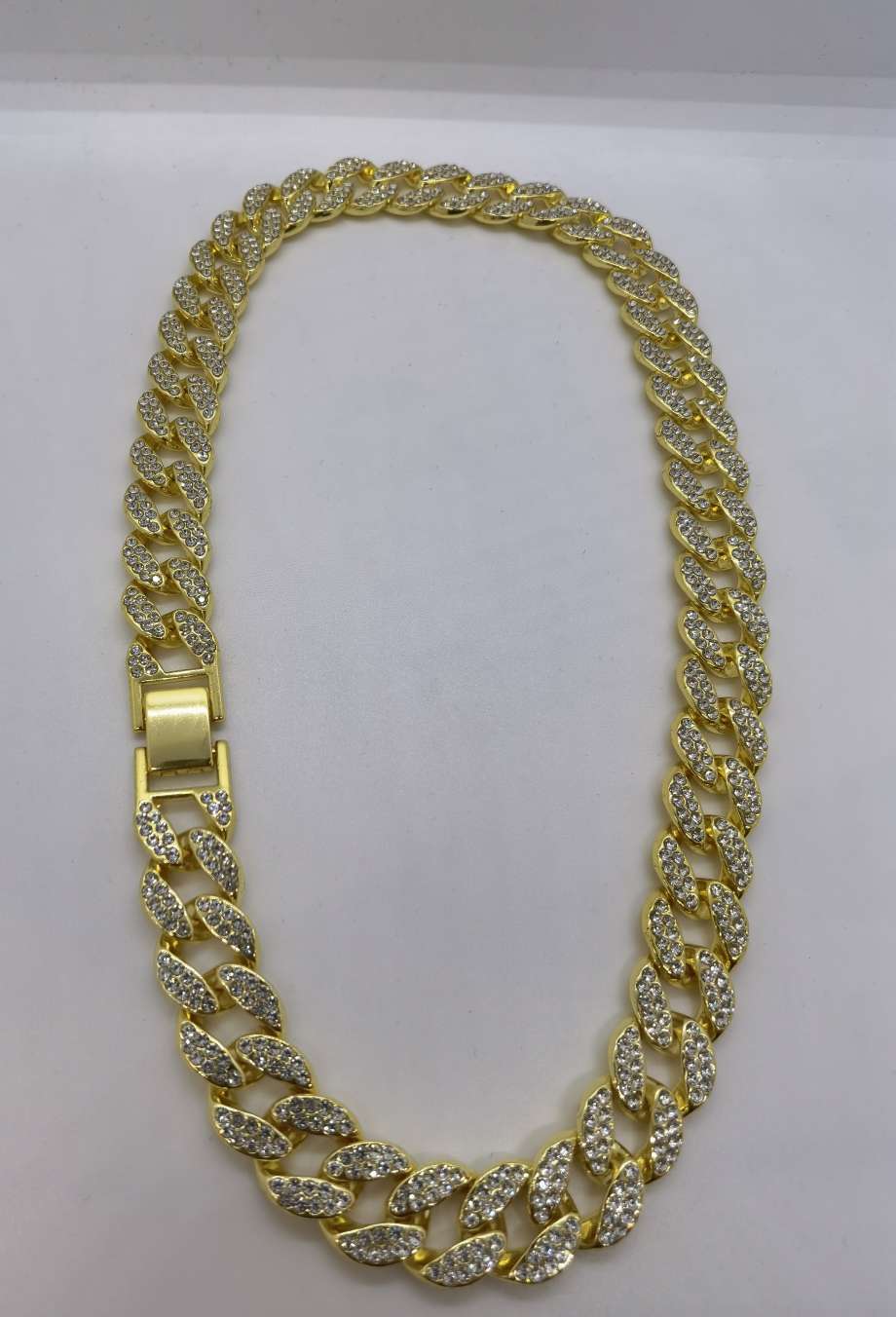 A 50-centimeter-long alloy full diamond fashion cross-border hip-hop gold necklace detail image 5