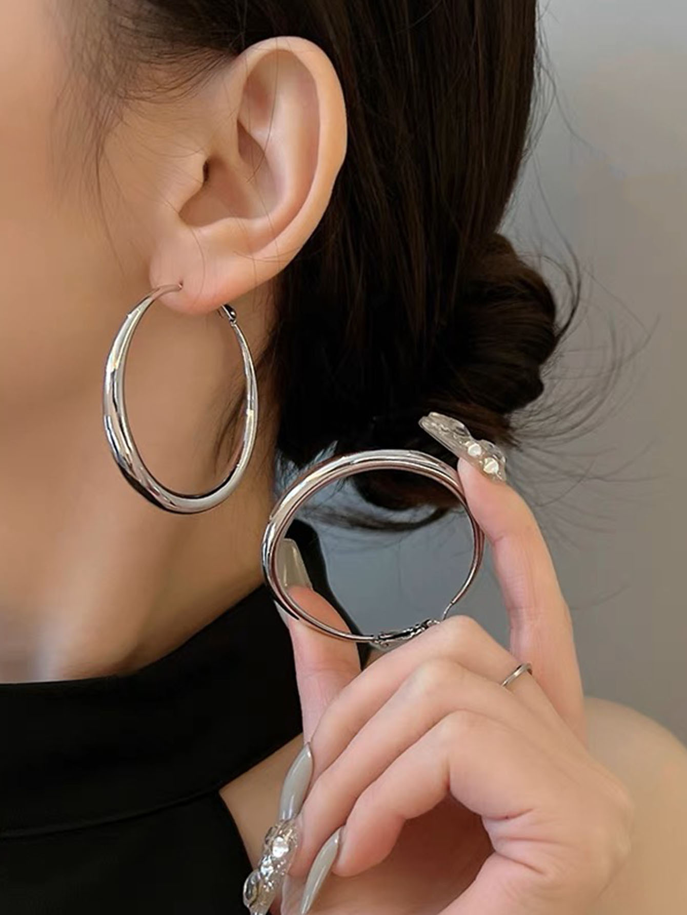 欧美圈圈耳环女气质百搭设计高级感耳饰耳环图