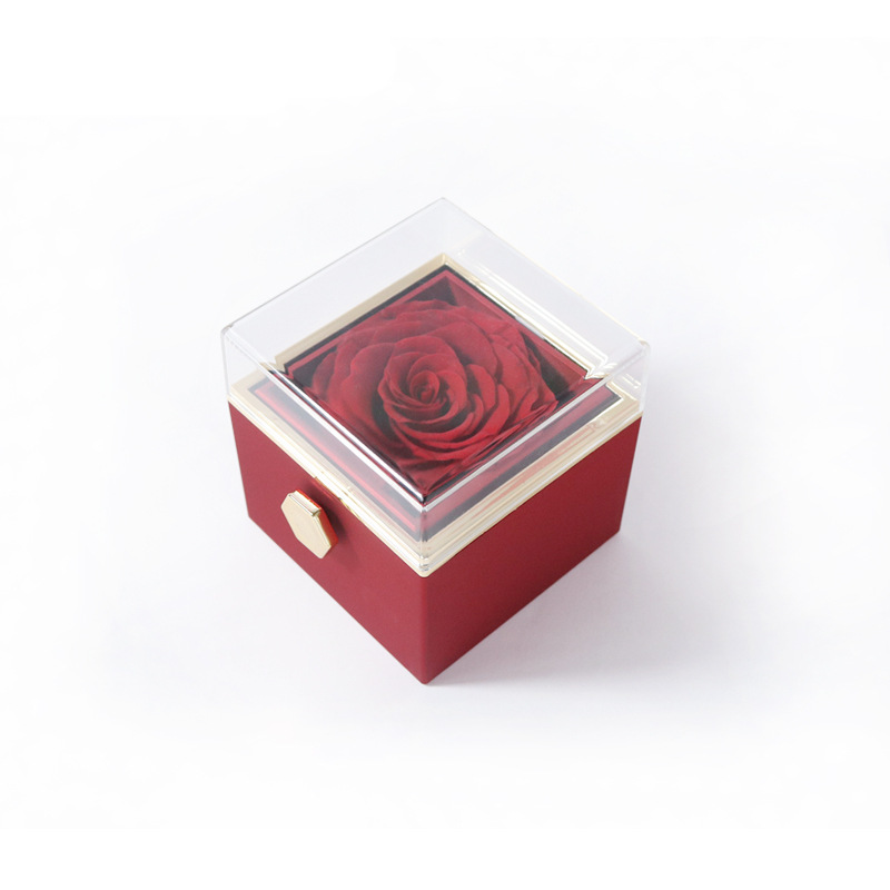 Eternal flower jewelry box, creative rotatable necklace, rose gift box, proposal and declaration ring, necklace box customization Item Picture
