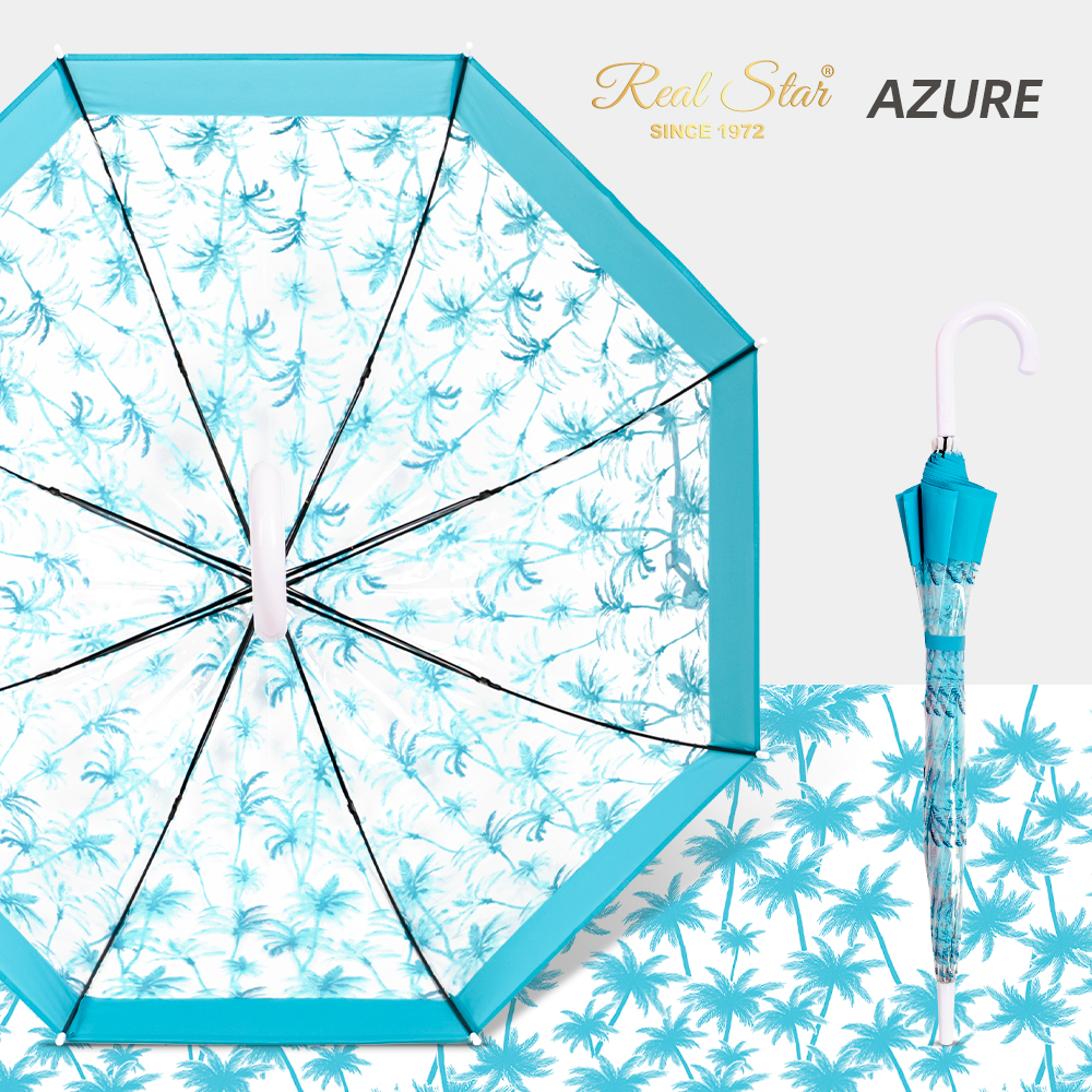 949A transparent foreign trade new semi-automatic cashew flower pattern umbrella export quality windproof transparent umbrella Item Picture