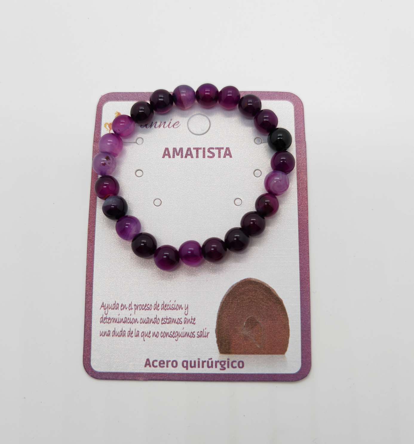 8哩男款天然紫晶手链-蛋白石手链-合成兰松石手链详情图2