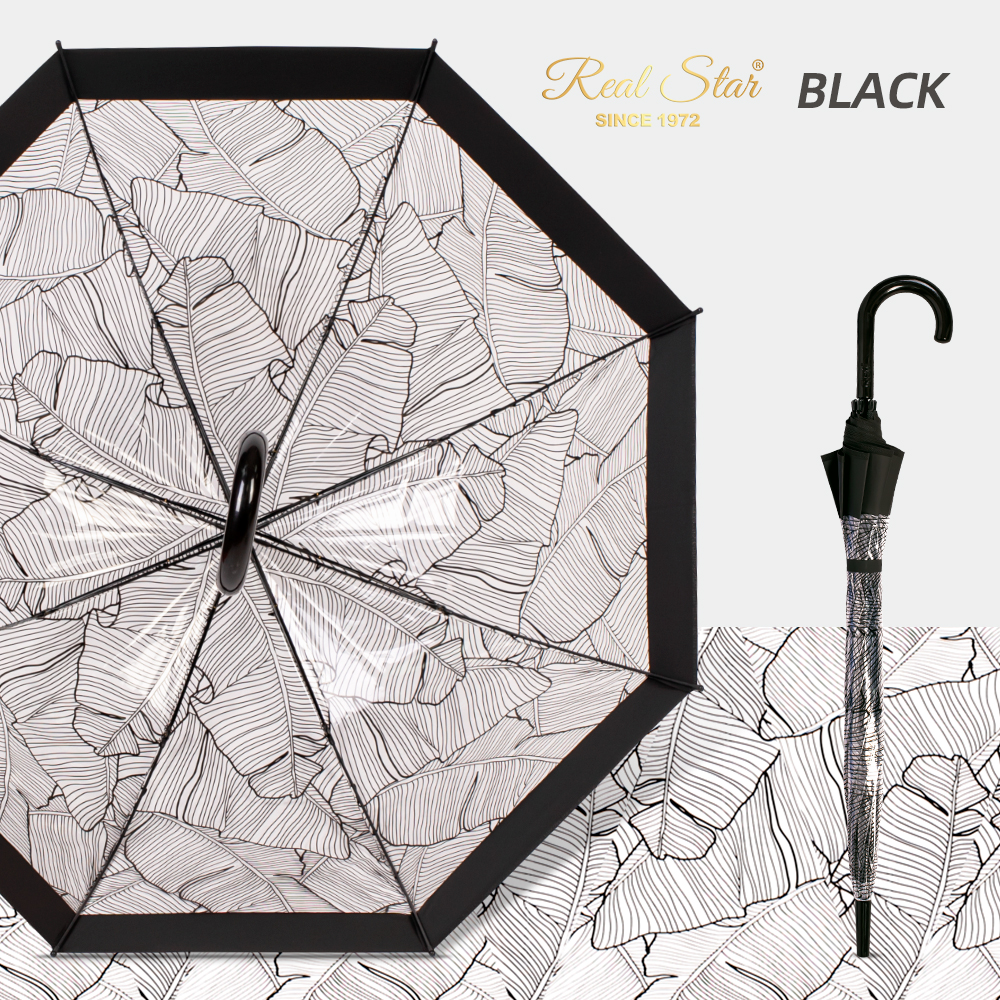 949A transparent foreign trade new semi-automatic cashew flower pattern umbrella export quality windproof transparent umbrella details Picture