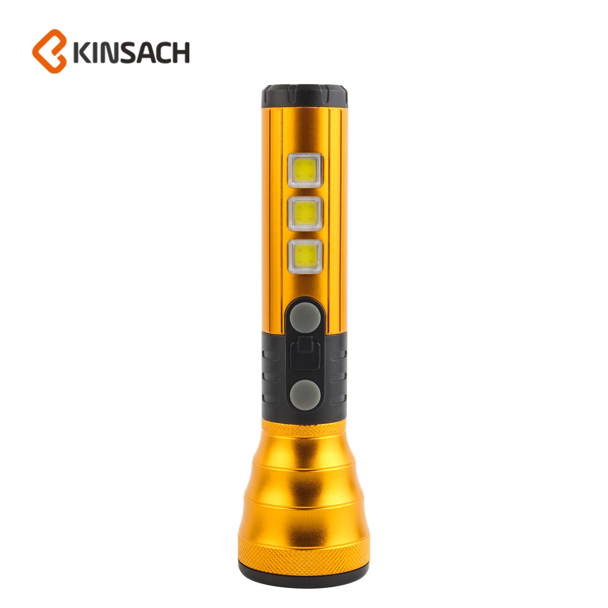 High-light aluminum alloy rechargeable flashlight built-in lithium battery USB charging COB high-light long-range flashlight