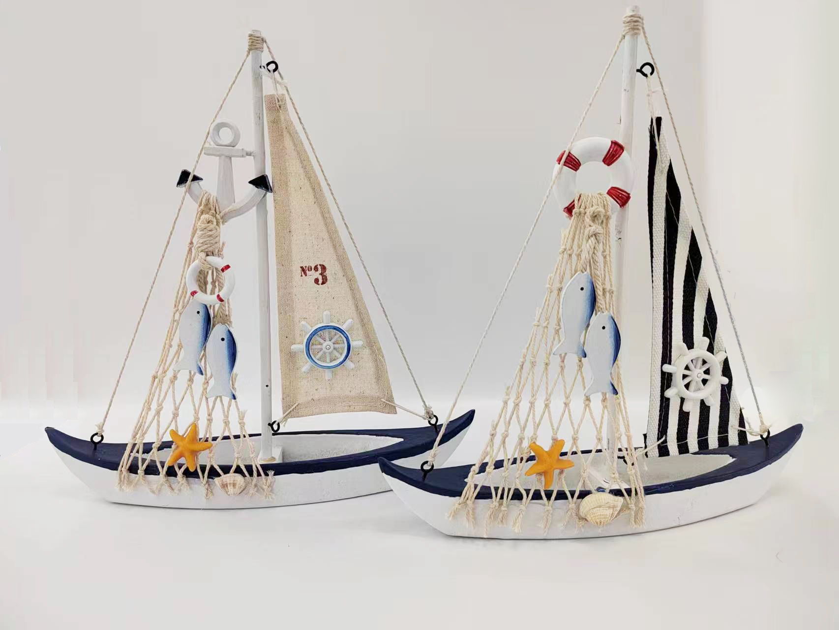美式帆船 地中海风格船 家居饰品船模创意家居 家居摆件2023W73详情图1