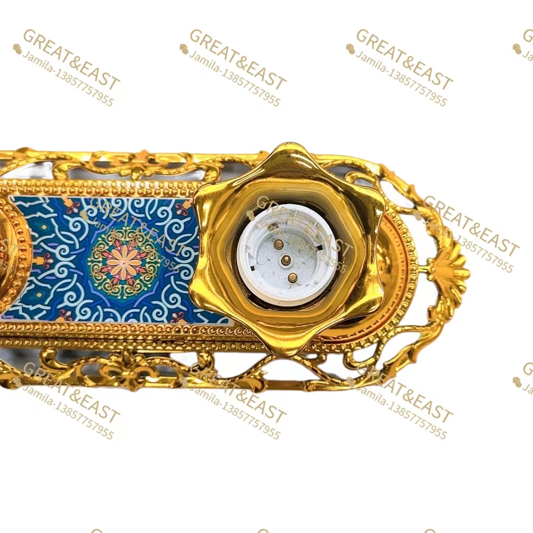 Gold blue flower plastic lamp holder, dual-purpose wick, socket and screw socket for electrical products Specification image