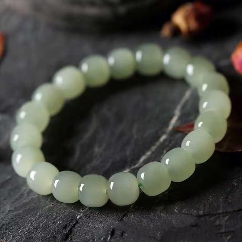 Natural Hetian Jade Qiemu Blue Old Bead Manufacturers Direct Natural Jade Jewelry Natural Jade Bracelet Application Scenario