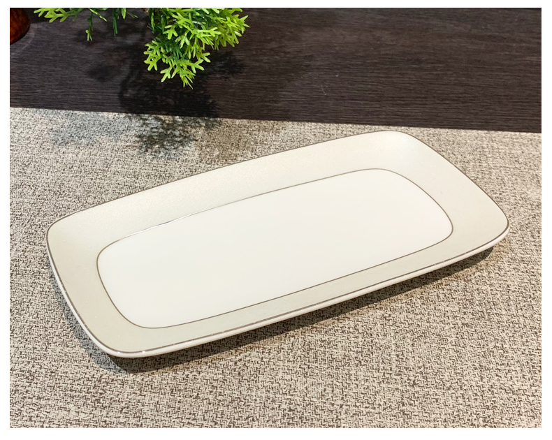 酒店用品摆台八件套陶瓷餐具套装西餐盘子会所陶瓷牛排盘米饭碗定制印logo详情7