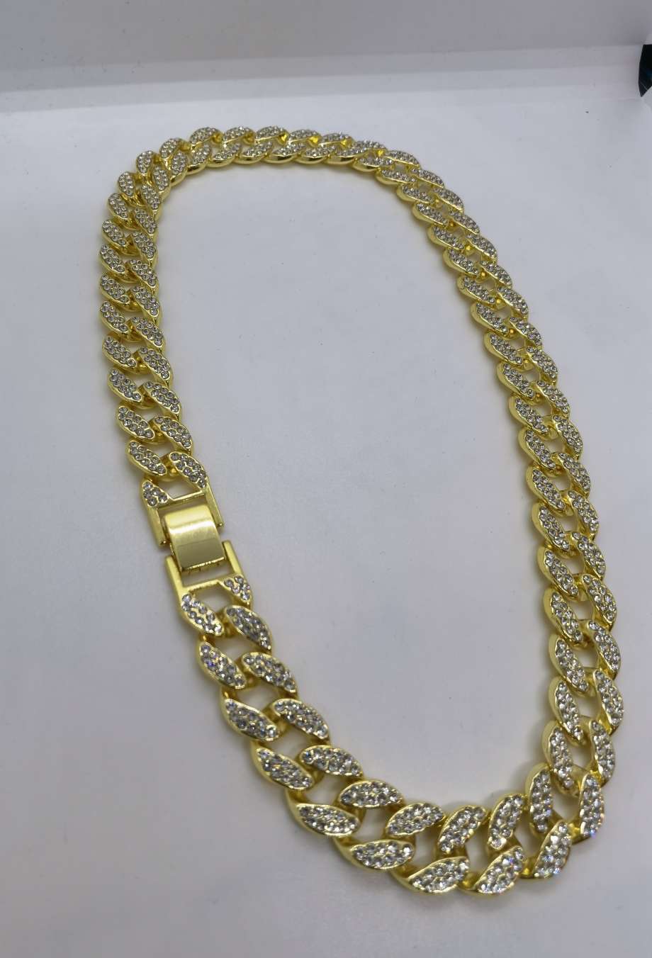 A 50-centimeter-long alloy full diamond fashion cross-border hip-hop gold necklace Specification image