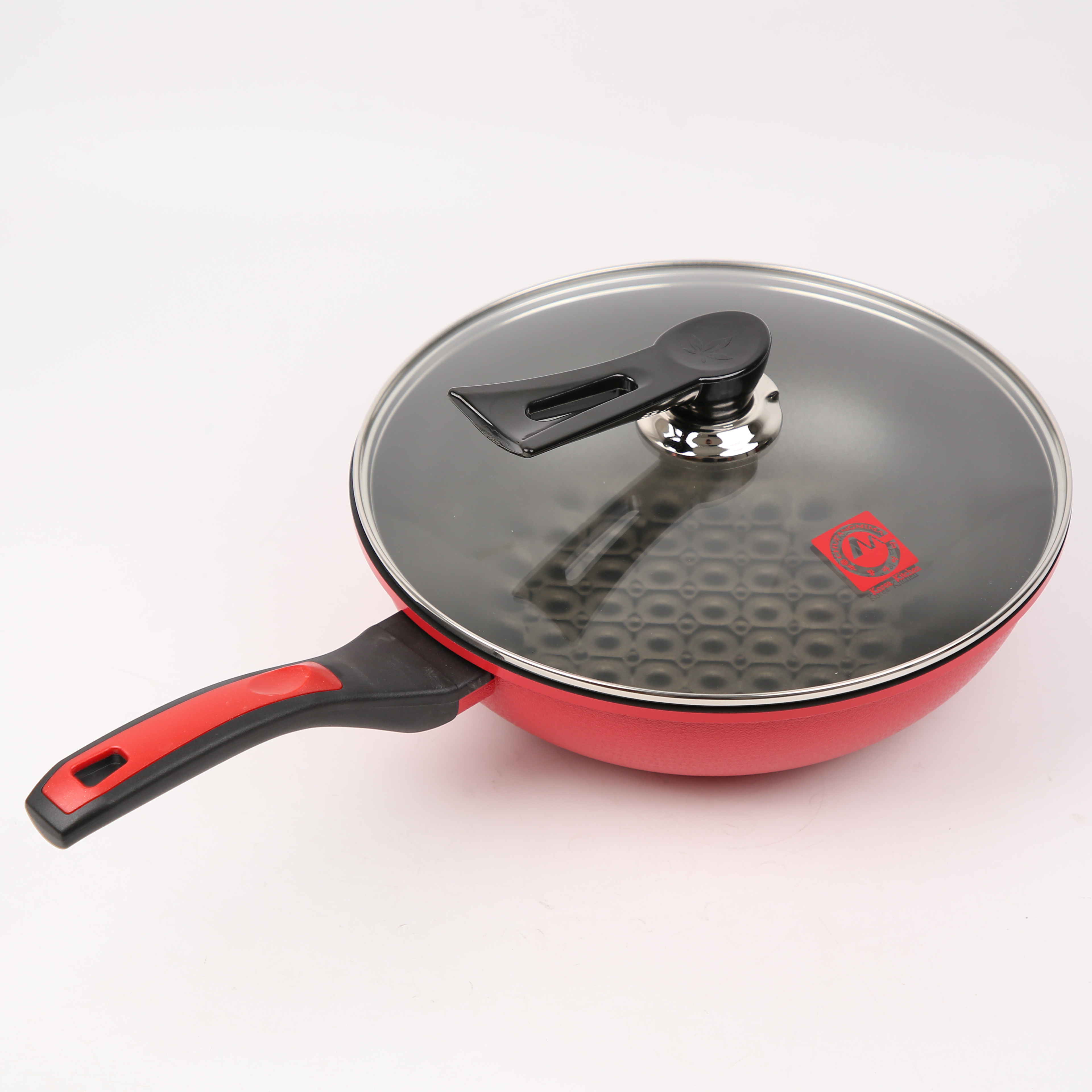 Kitchen Code: Korean Imported Kitchenware 3D Universal Red Ceramic Single Handle wok 30cm (Lid not included) Application Scenario