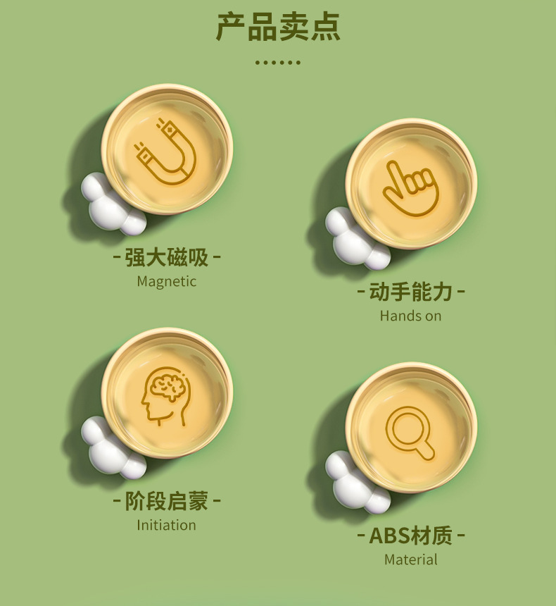 彩窗磁力片拼装永磁铁积木玩具儿童益智百变磁性构建贴片跨境恐龙世界彩窗磁力片 DIY拼搭侏罗纪世纪主题磁力积木儿童磁性玩具详情3