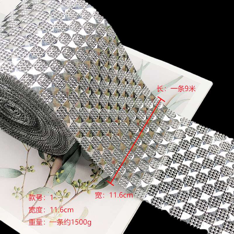 Silver imitation diamond hollow diamond 10*10 square +30 rows of imitation silver jewelry accessories pic 3