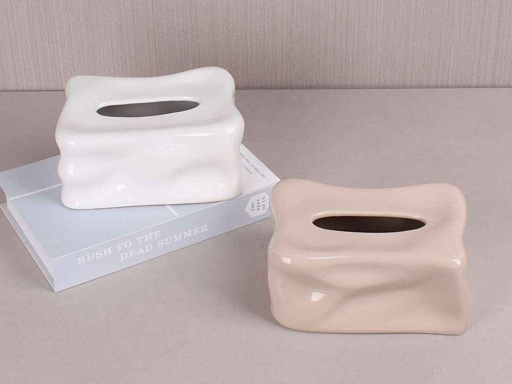 ins modern ceramic tissue box, living room dining table, coffee table, model room decoration items details Picture