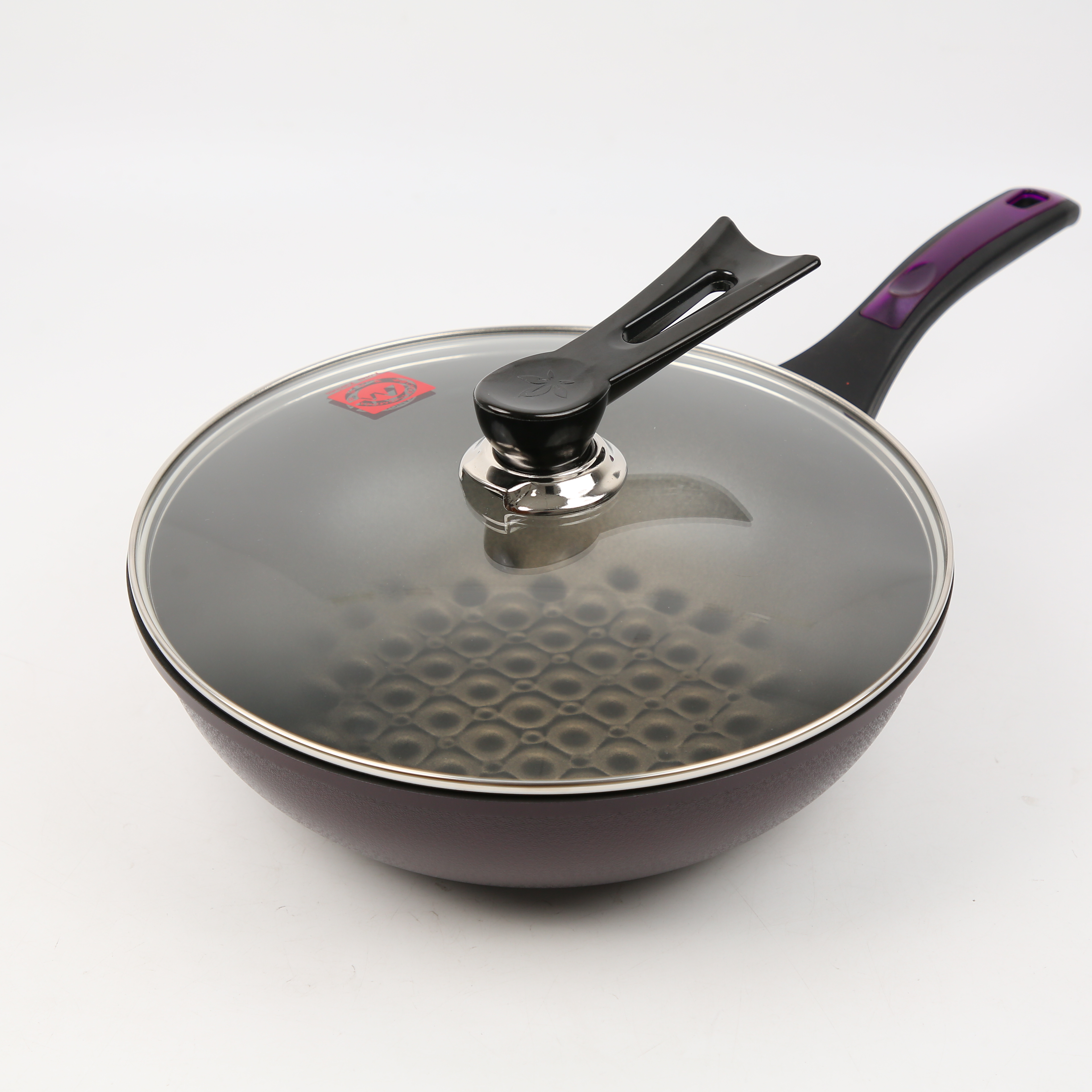 Kitchen Code: Korean Imported Kitchenware 3D Universal Purple Ceramic Single Handle wok 30cm (Lid not included) details Picture