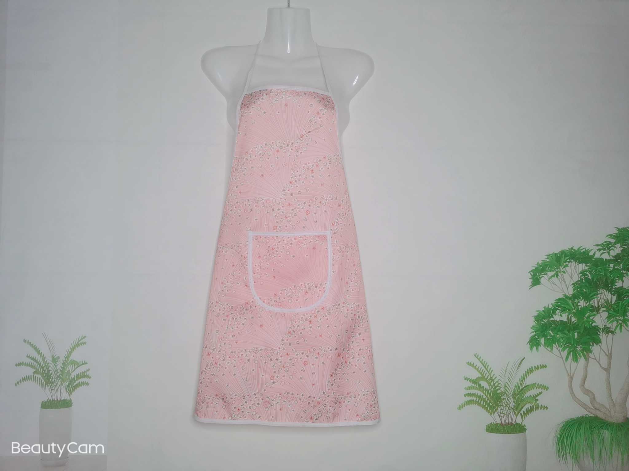 Self-Produced Self-Marketing Simple Hanging Neck Print Waterproof Anti-Fouling Home Apron Baking Dust Waist details Picture
