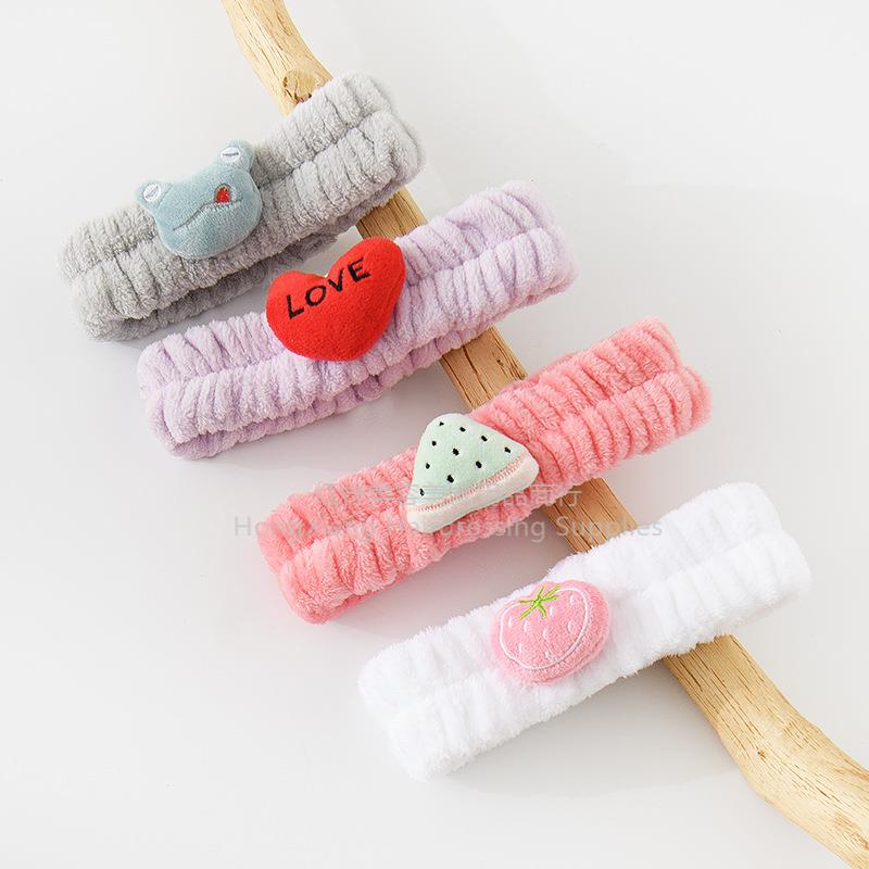 Cross-Border Amazon Hot Selling Cute Three-Dimensional Hair Band Women Face Makeup Removal Hair Band Farai Velvet Trend Hair Accessories Specification drawing