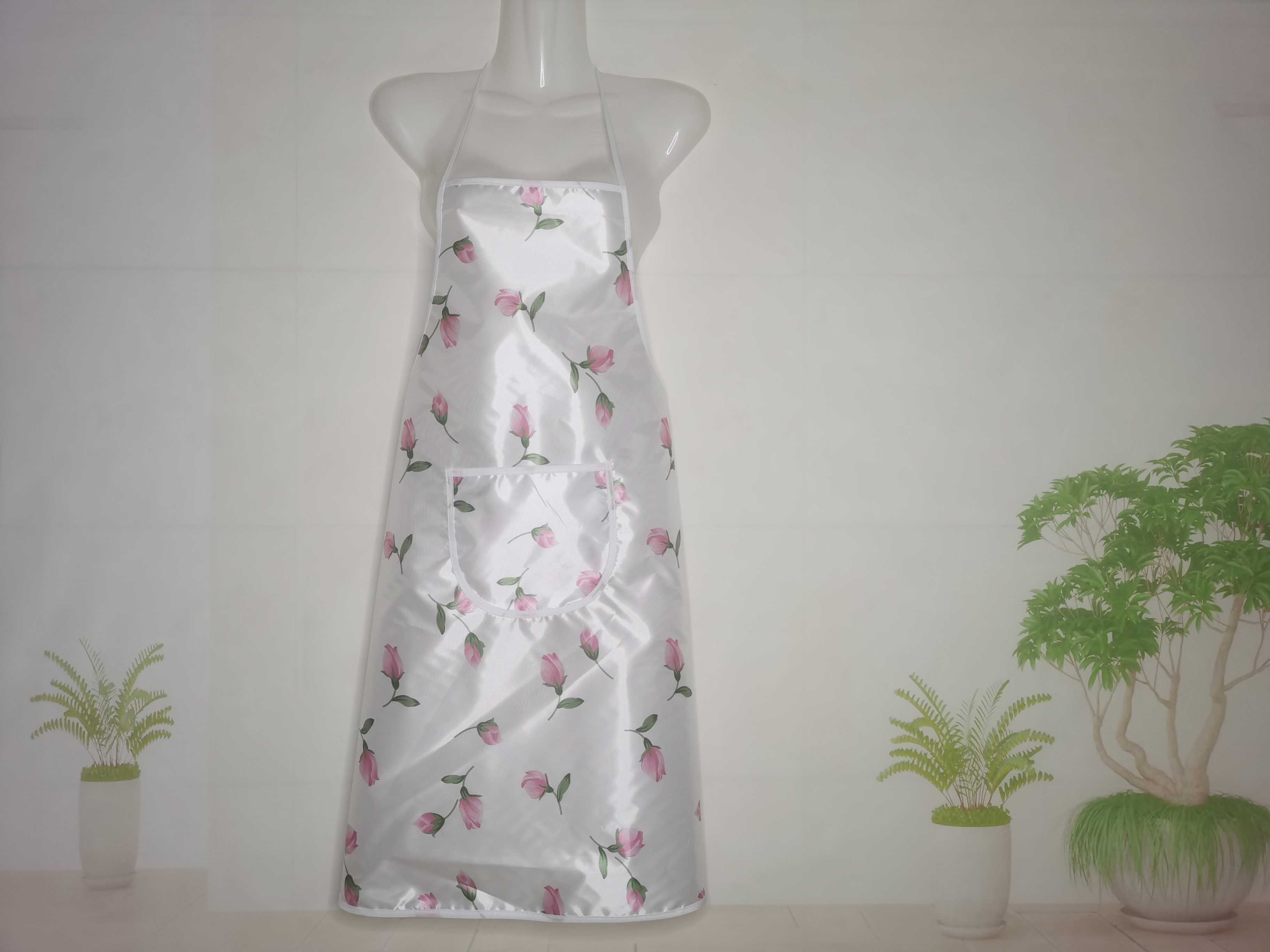Self-Produced And Self-Marketing Simple Hanging Neck Print Anti-Splash Anti-Fouling Apron Household Baking Dust Waist Application Scenario