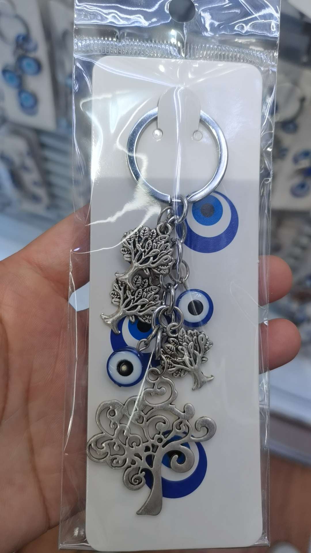 土耳其蓝眼睛合金钥匙扣，土耳其蓝眼睛合金钥匙扣