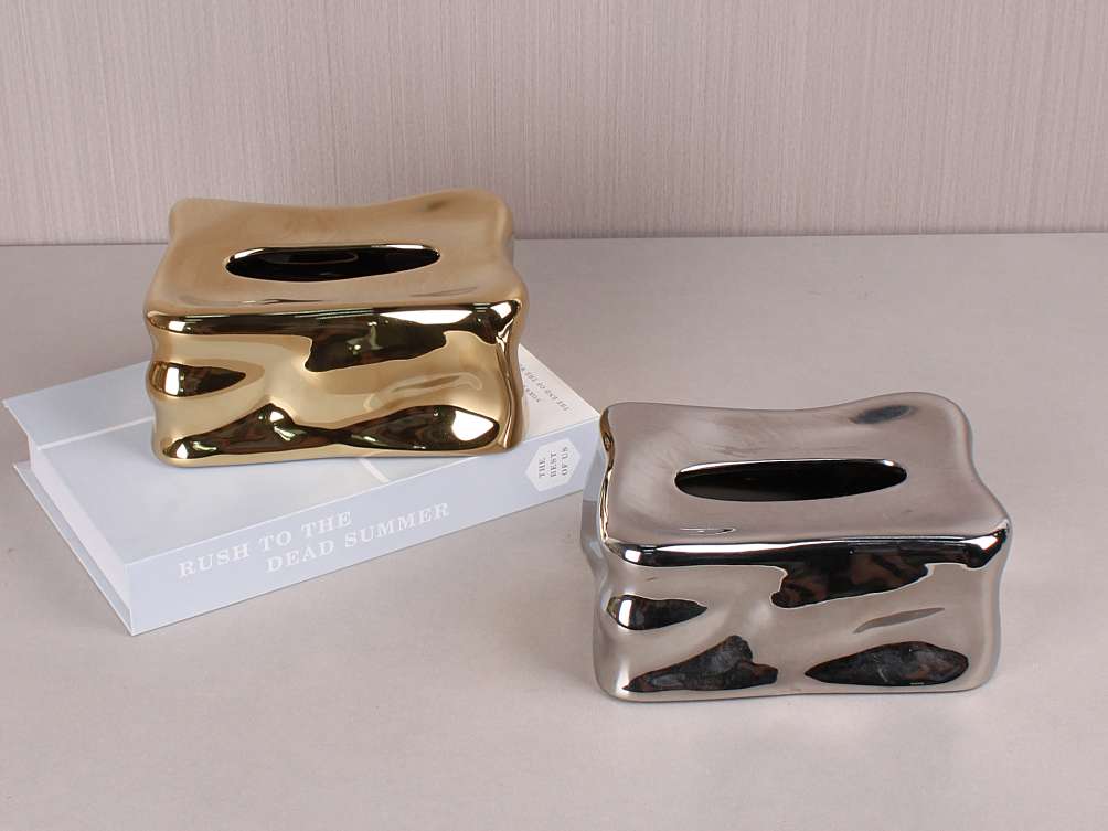ins modern ceramic tissue box, living room dining table, coffee table, model room decoration items Specification image