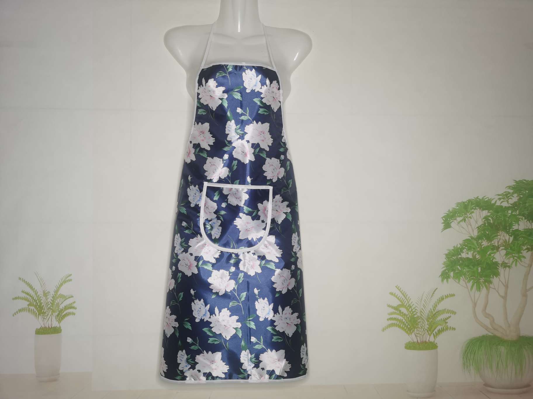 Self-Produced And Self-Marketing Simple Hanging Neck Print Anti-Splash Anti-Fouling Apron Household Baking Dust Waist Specification drawing