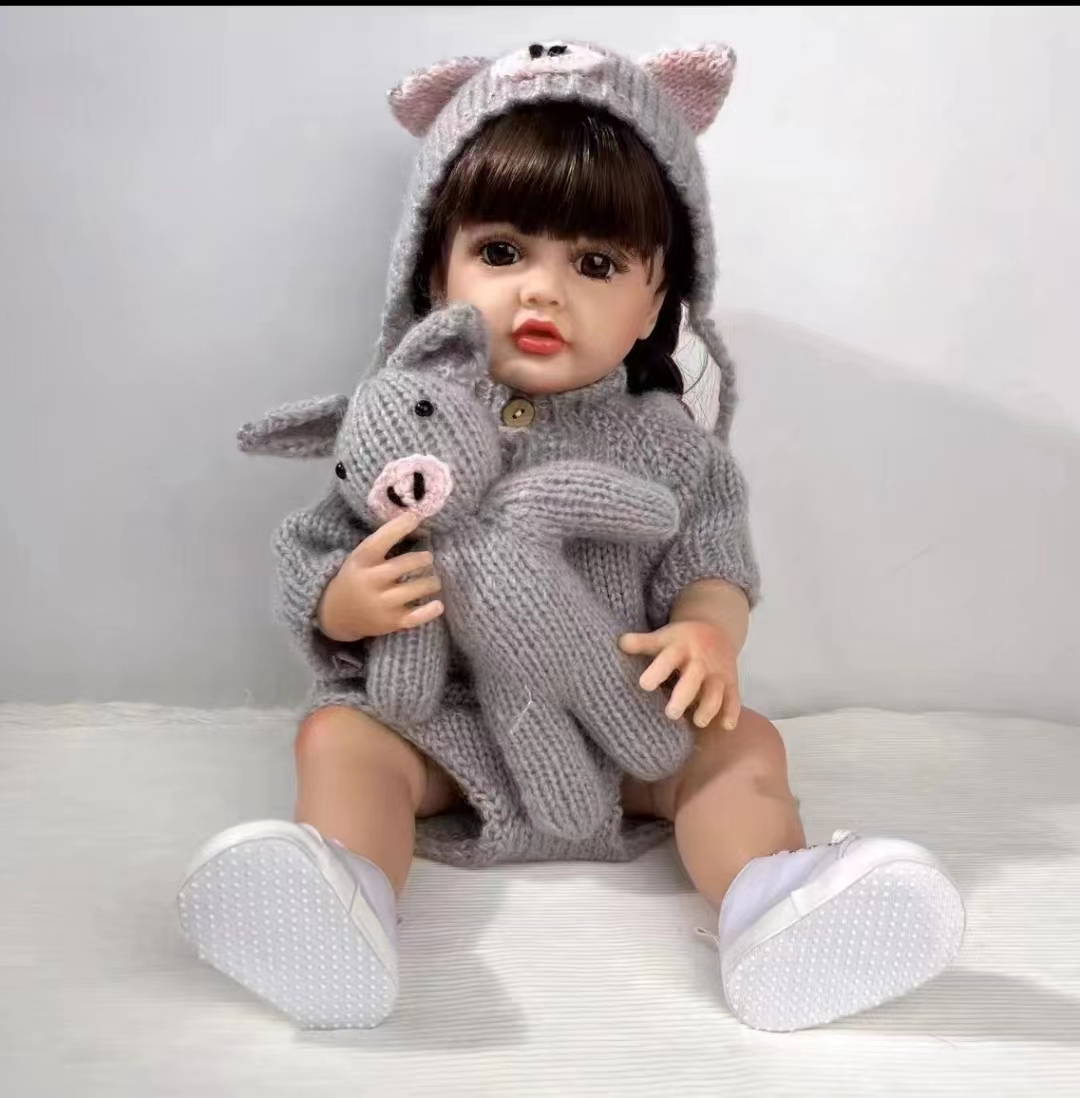 55Cm Reborn Doll Simulation Soft Plastic Doll Girl Birthday Gift Cross-Border Application Scenario