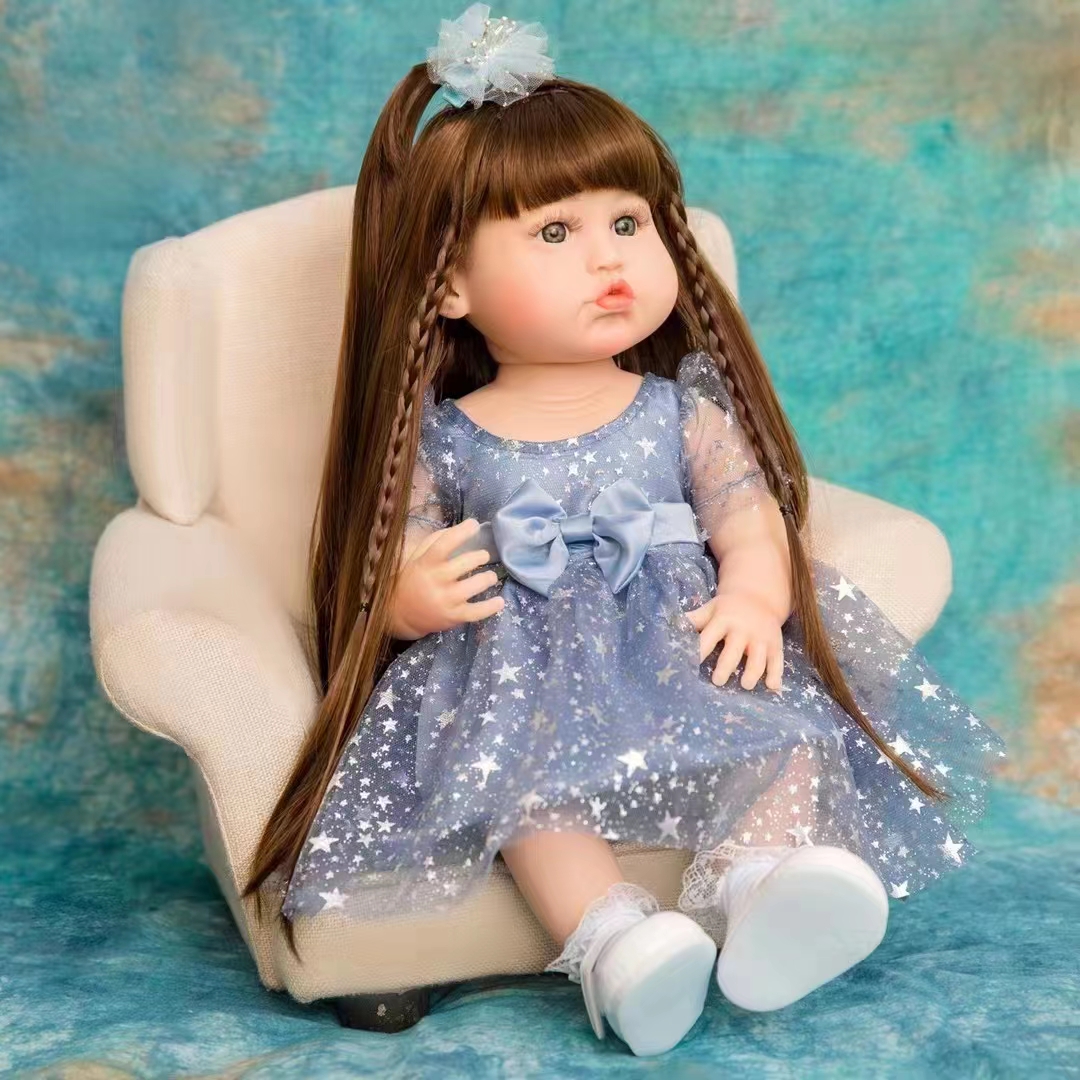 55Cm Reborn Doll Simulation Soft Plastic Doll Girl Birthday Gift Cross-Border