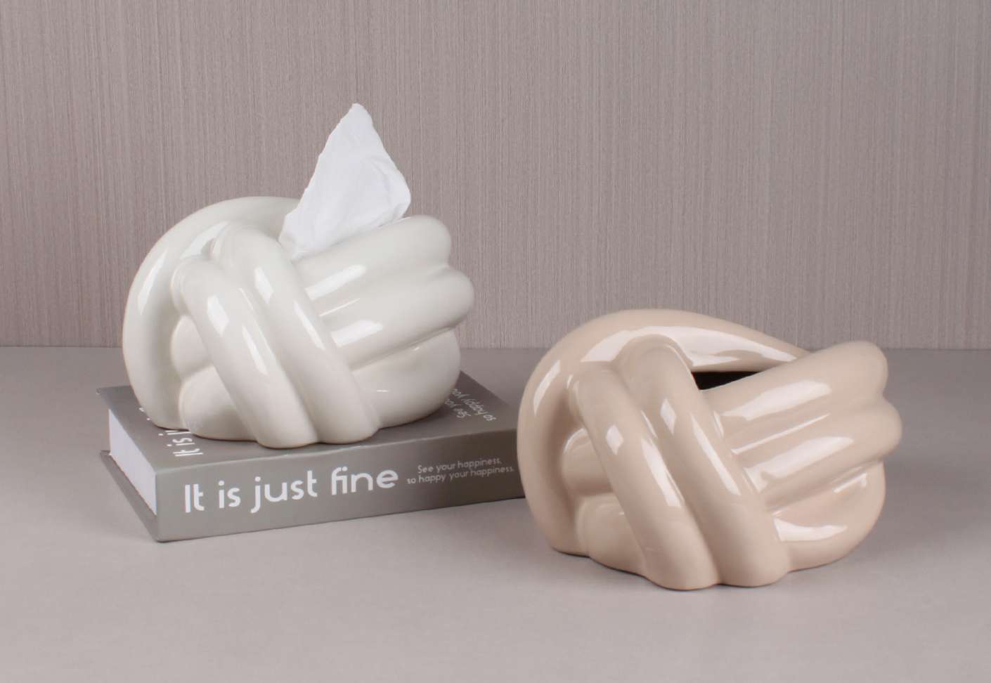 ins modern ceramic tissue box, living room dining table, coffee table, model room decoration items