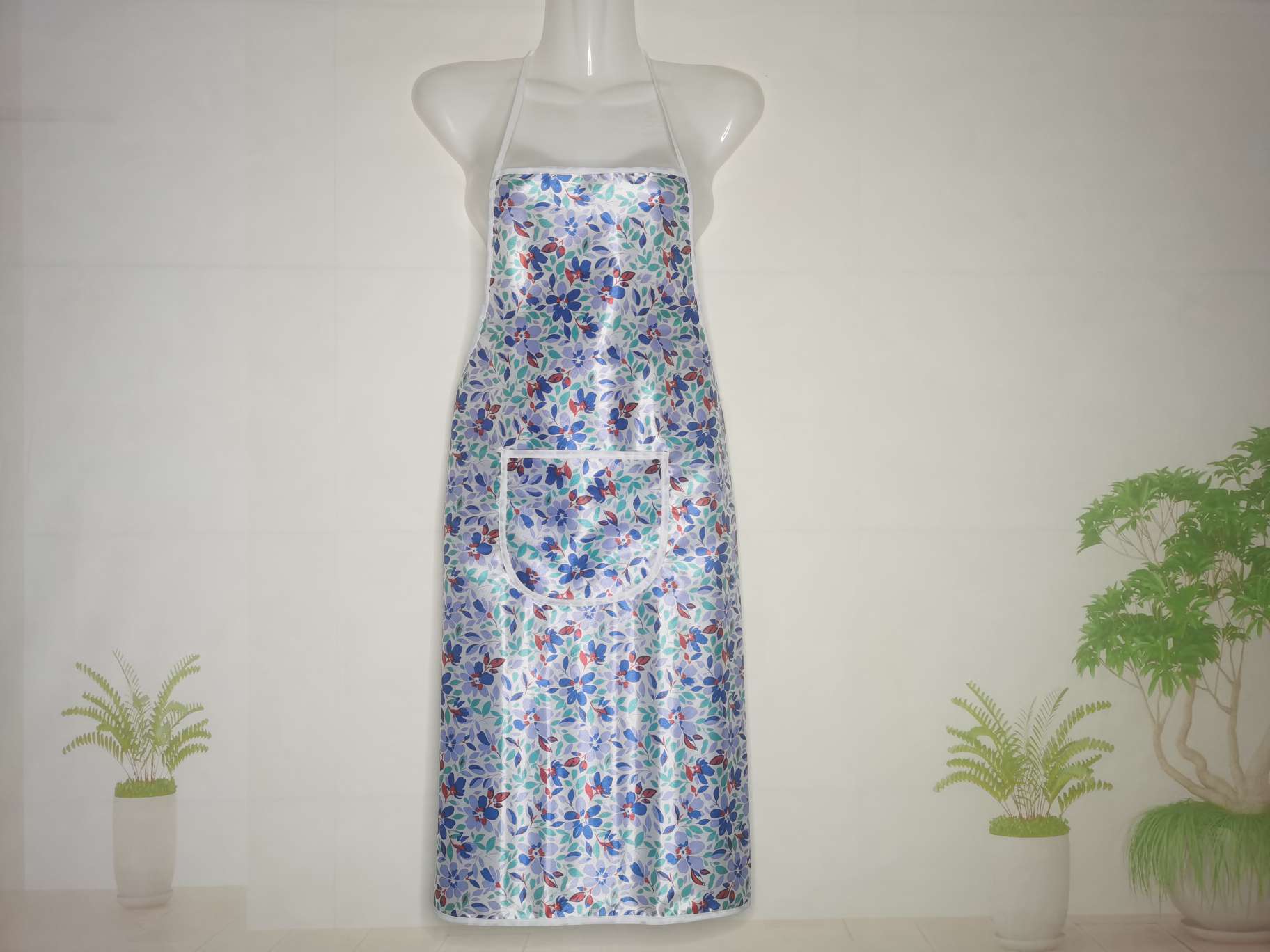 Self-Produced And Self-Marketing Simple Hanging Neck Print Anti-Splash Anti-Fouling Apron Household Baking Dust Waist details Picture
