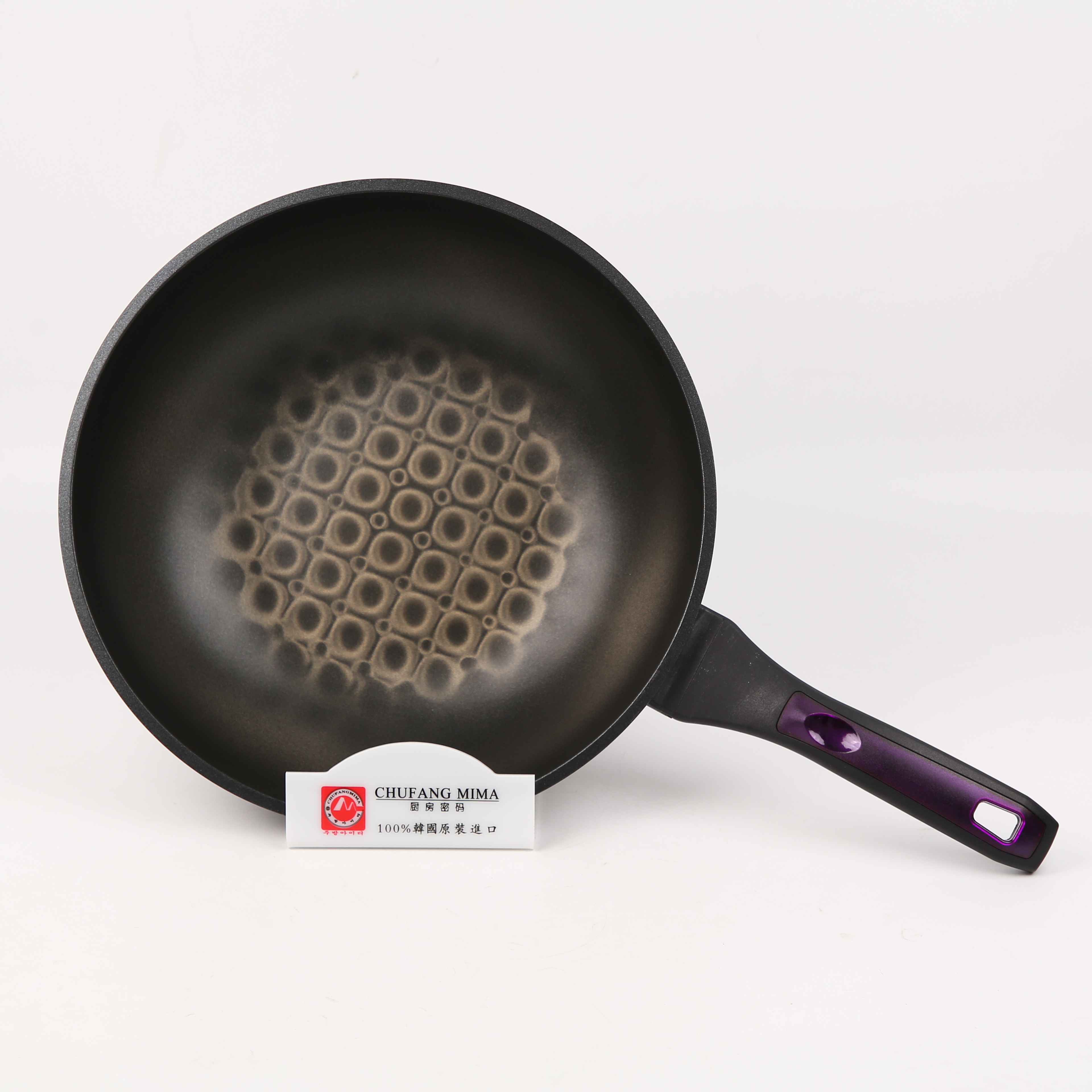 Kitchen Code: Korean Imported Kitchenware 3D Universal Purple Diamond Non-stick wok 30cm (Lid not included)