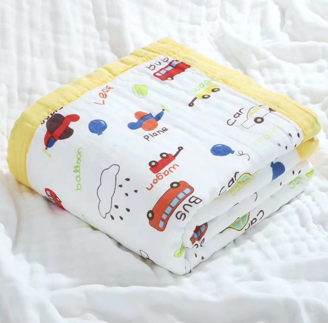 Six-layer high-density washed gauze bath towel, baby nap blanket, breathable gauze small quilt, 110*120cm detail image 7