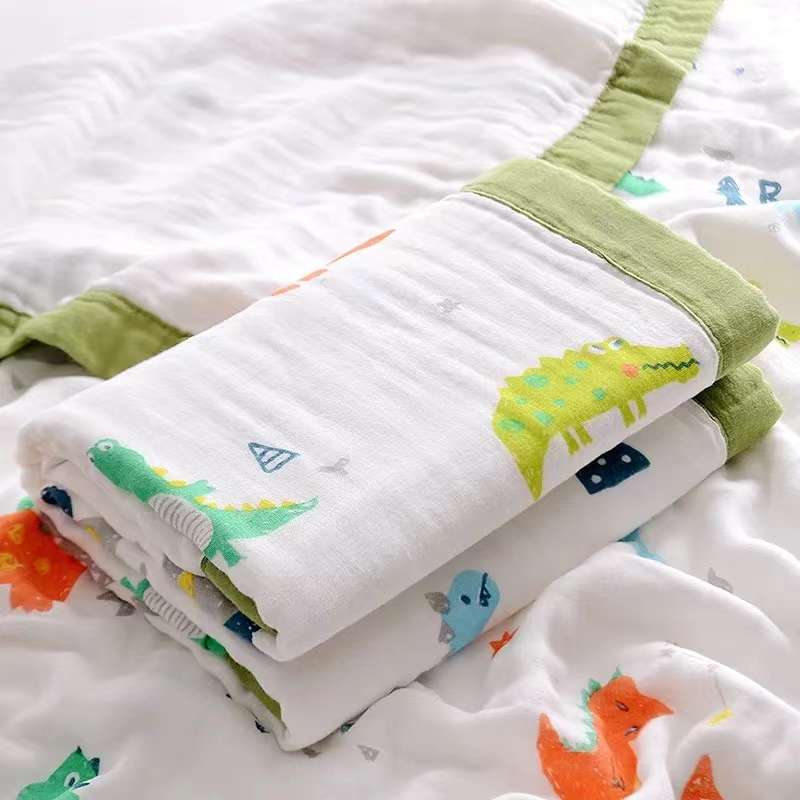 Six-layer high-density washed gauze bath towel, baby nap blanket, breathable gauze small quilt, 110*120cm Specification image