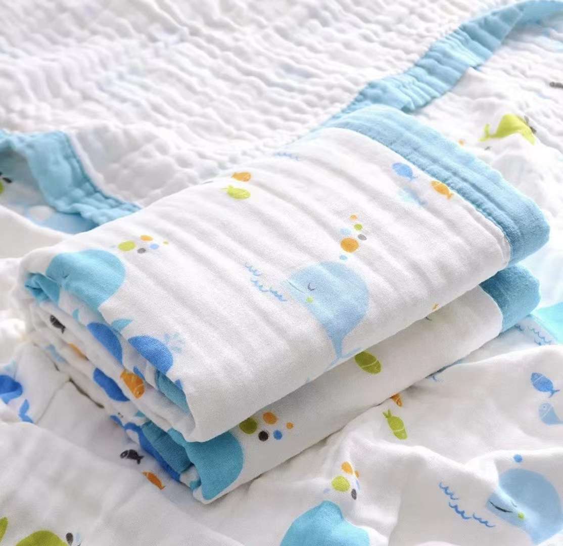 Six-layer high-density washed gauze bath towel, baby nap blanket, breathable gauze small quilt, 110*120cm detail image 8