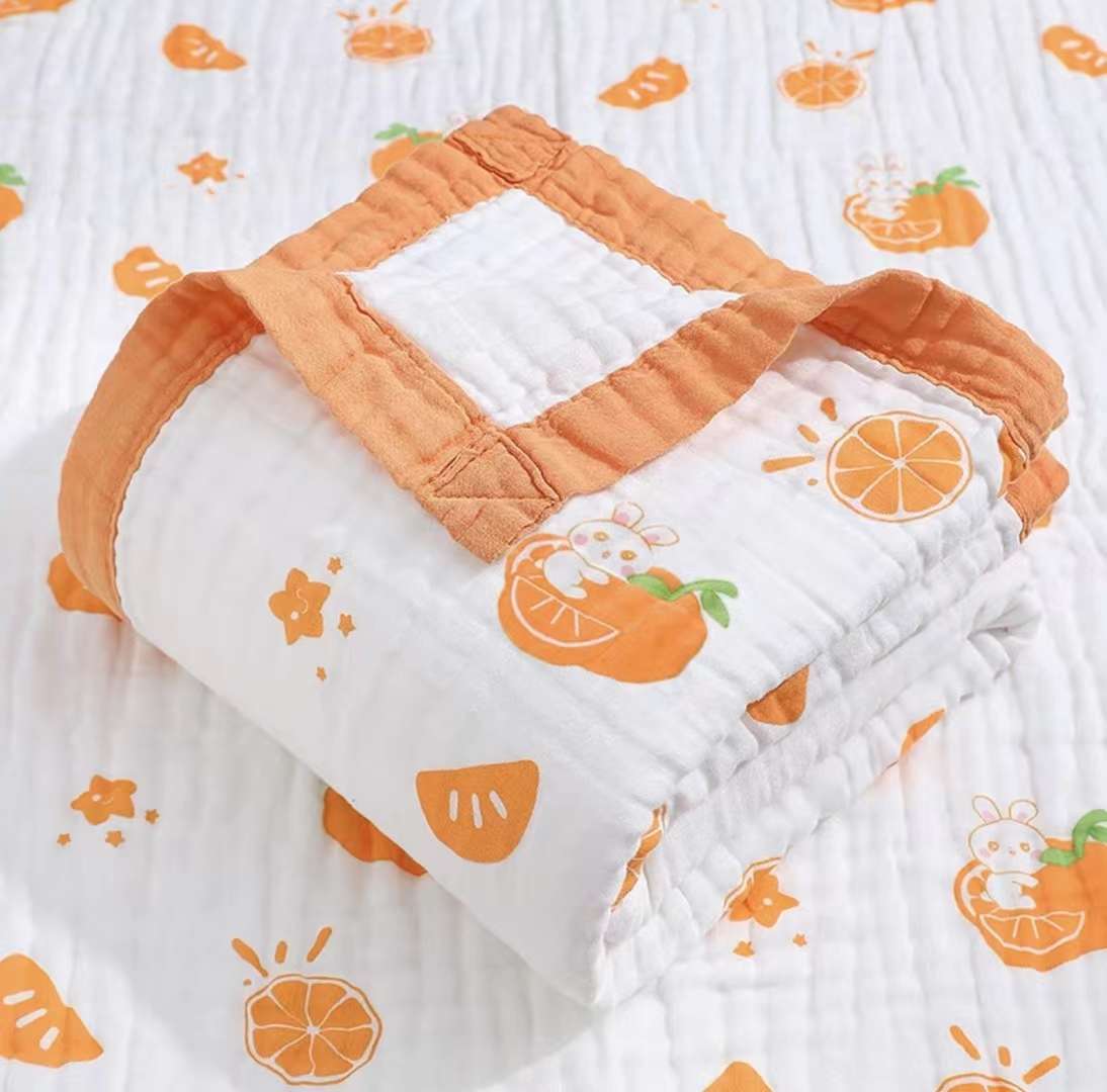 Six-layer high-density washed gauze bath towel, baby nap blanket, breathable gauze small quilt, 110*120cm detail image 2