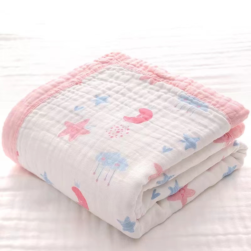 Six-layer high-density washed gauze bath towel, baby nap blanket, breathable gauze small quilt, 110*120cm detail image 6