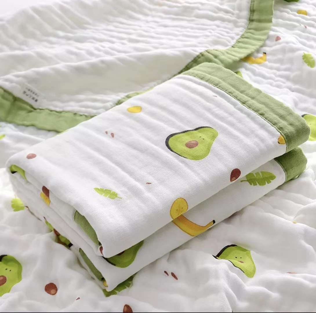 Six-layer high-density washed gauze bath towel, baby nap blanket, breathable gauze small quilt, 110*120cm Item Picture