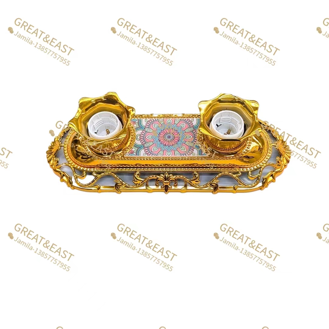 The electrical product features a golden lotus plastic lamp holder with a dual-purpose wick, socket and screw details Picture