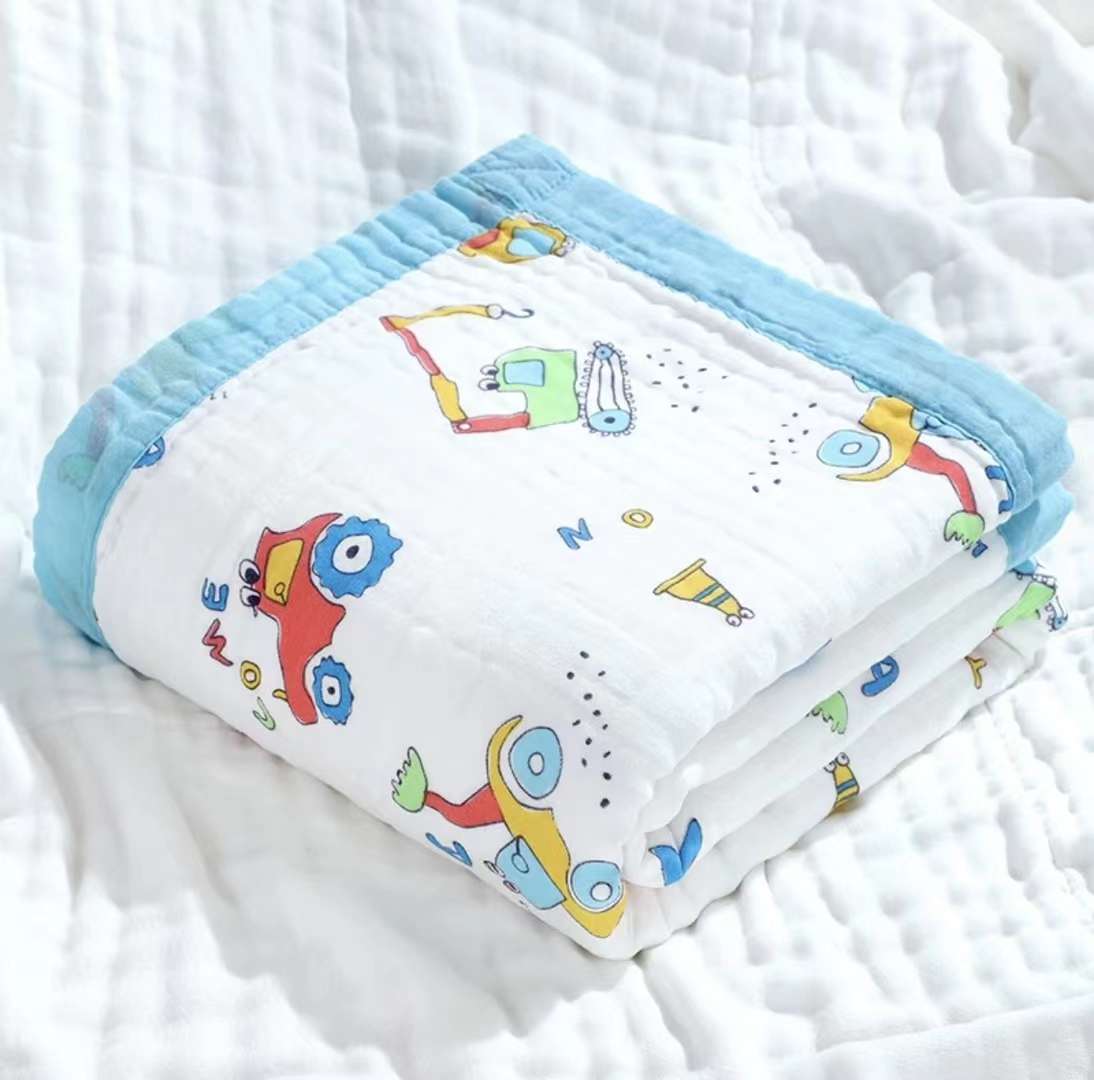 Six-layer high-density washed gauze bath towel, baby nap blanket, breathable gauze small quilt, 110*120cm detail image 10