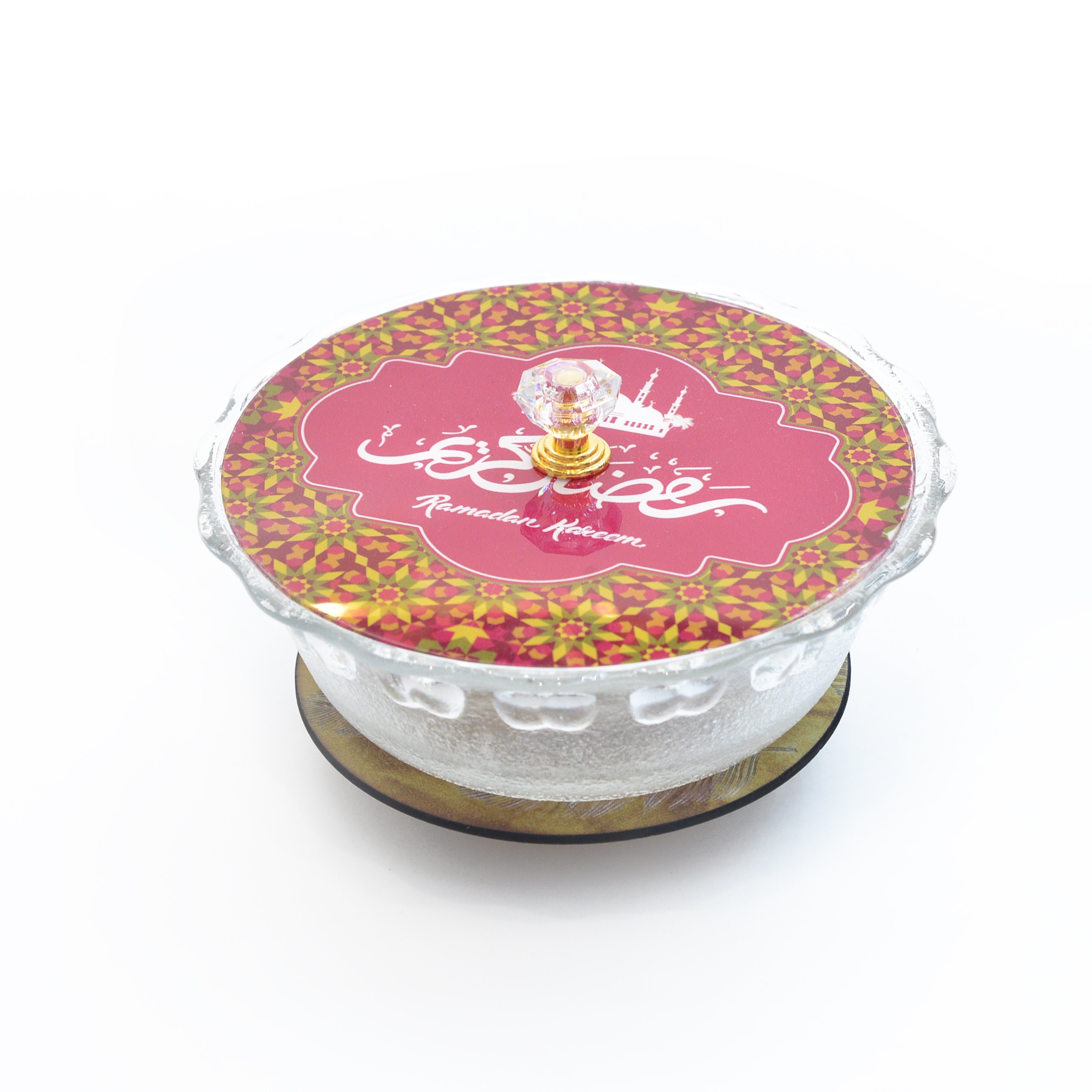 Arab acrylic glass crystal fruit plate, candy plate, dried fruit plate with lid 032 (Price negotiable Specification image