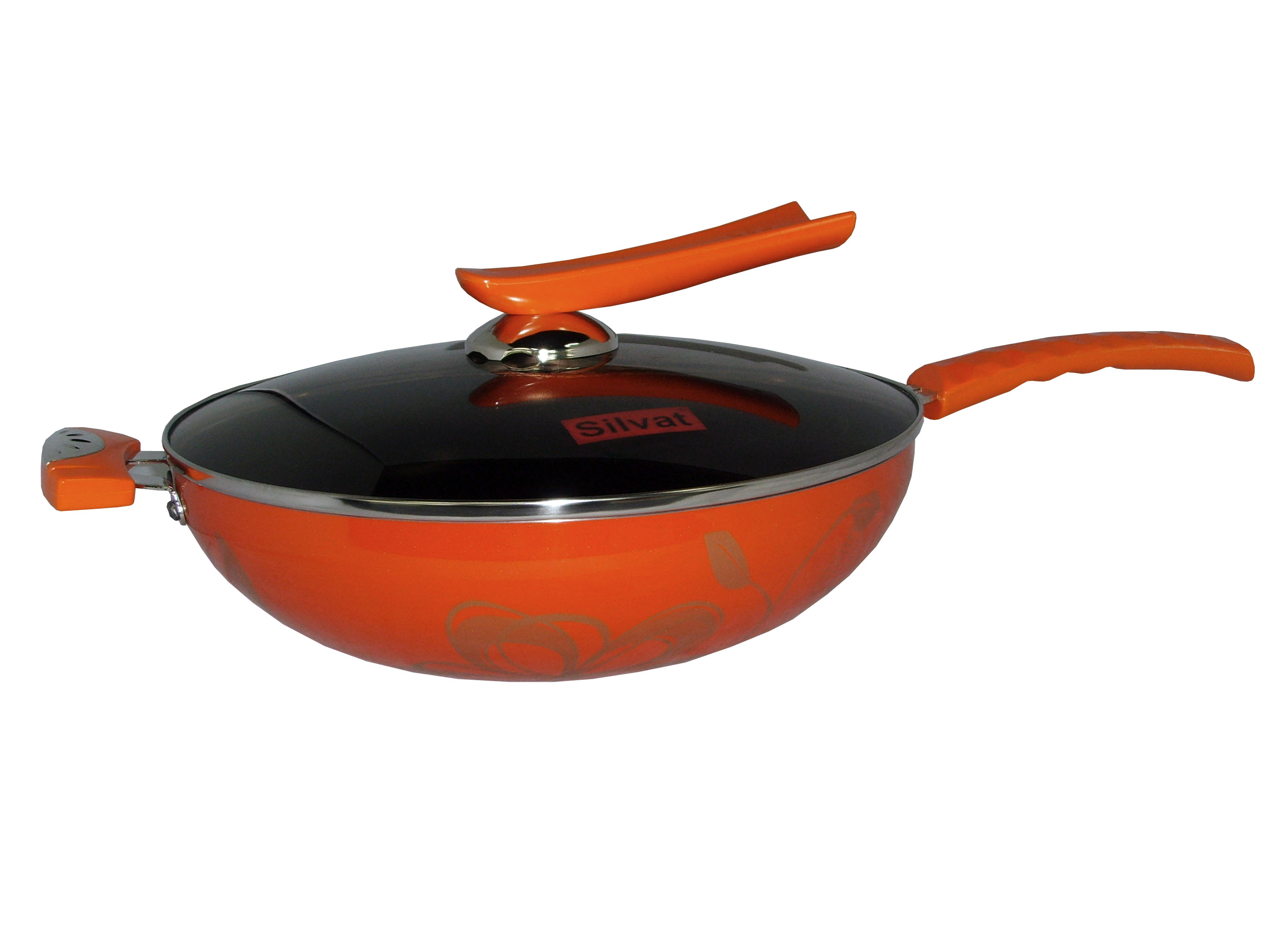 Cocina código coreano importado utensilios de cocina general rojo natural cerámica antiadherente wok 30cm details Picture