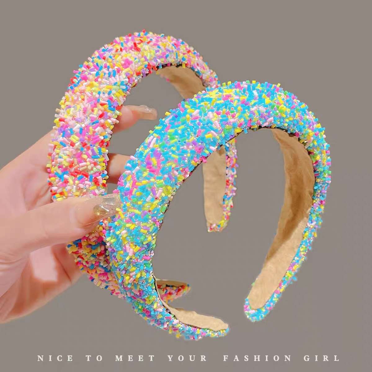 Dopamine donut fashion bestseller, trendy bestseller, European and American brand headband for women 2023 new style, high skull top wide edge headband, hairpin, broken hair arrangement headwear Specification image