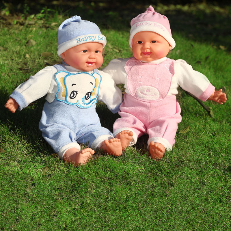 Explosive 38 Cm Make Smile Baby Simulation Doll Baby Sleep Doll Music Application Scenario