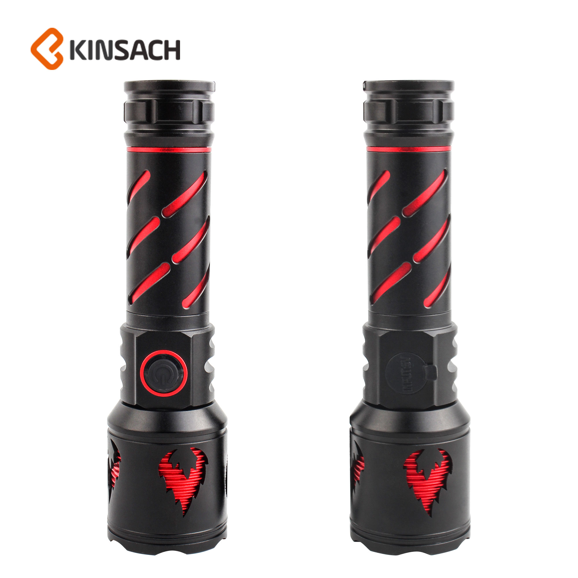 White laser flashlight telescopic zoom flashlight USB charging