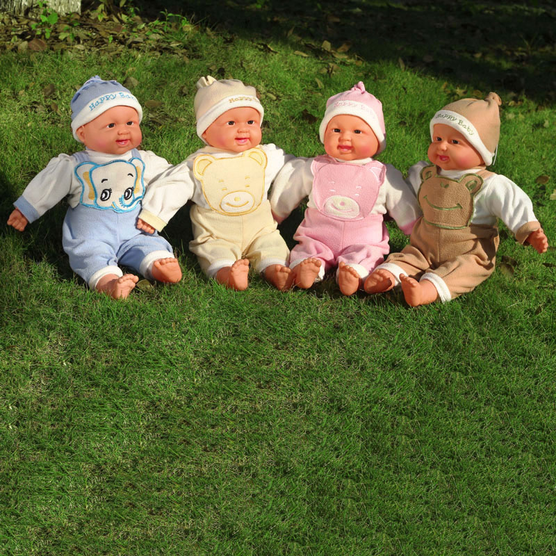 Explosive 38 Cm Make Smile Baby Simulation Doll Baby Sleep Doll Music Item Picture